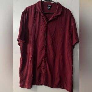 Forever 21 Deep Red Collared Shirt